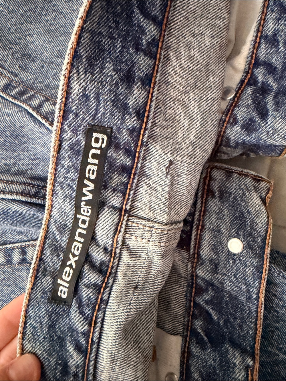 Alexander Wang Blue Two-Tone Patchwork Jeans - Picture 4 of 5